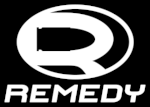 A white stylized R on black background, the logo for Remedy games